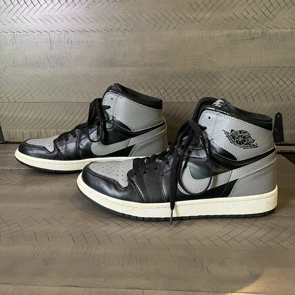 Jordan Air Jordan 1 Retro High OG Shadow Black/Gray Leather 2016 555088-013